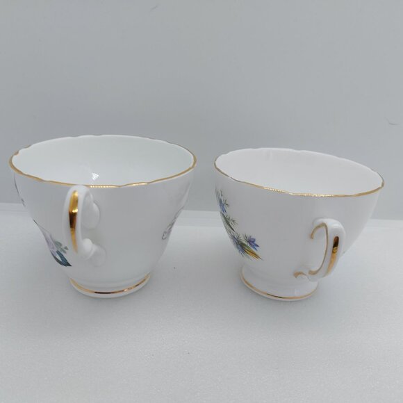 2 Vintage Tea Cups & Saucers Royal Vale & Consort - Yellow Rose White Pink Rose - Picture 9 of 16